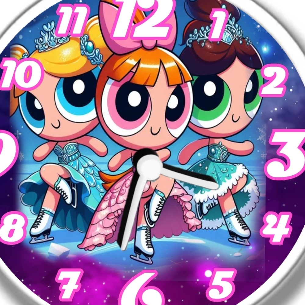 Powerpuff Girls Ice Skating Wall Clock